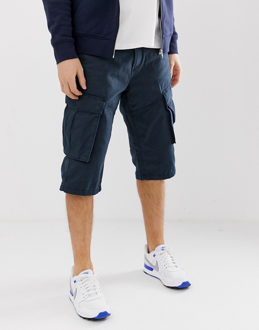 Esprit long relaxed fit cargo short in navy