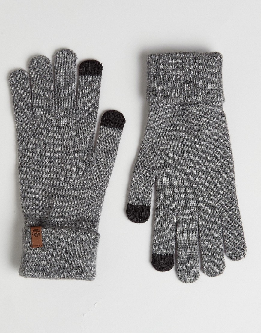 Серые трикотажные перчатки для сенсорных гаджетов Timberland Magic 