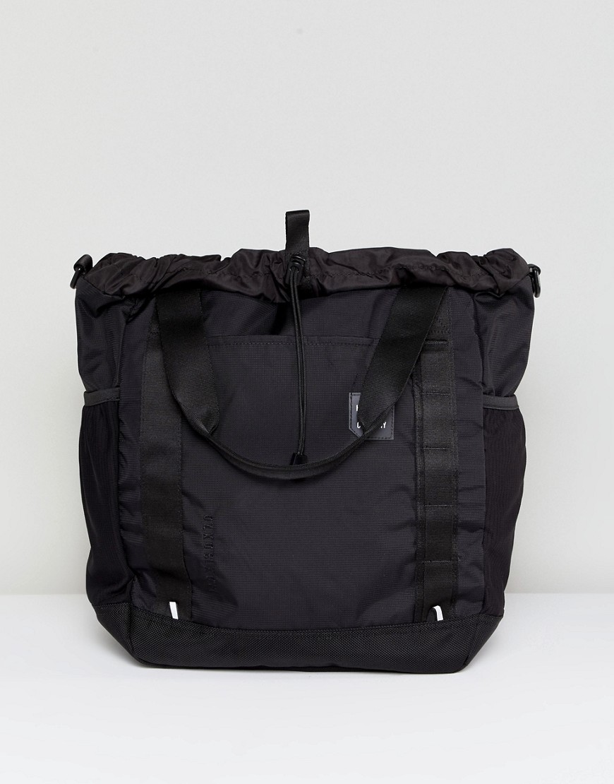 Herchel Barnes Black Utilitary Nylon Shopper Bag