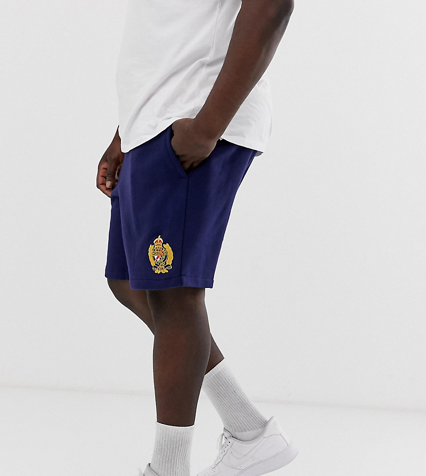 Polo Ralph Lauren Big & Tall crest logo cut off sweat shorts in navy