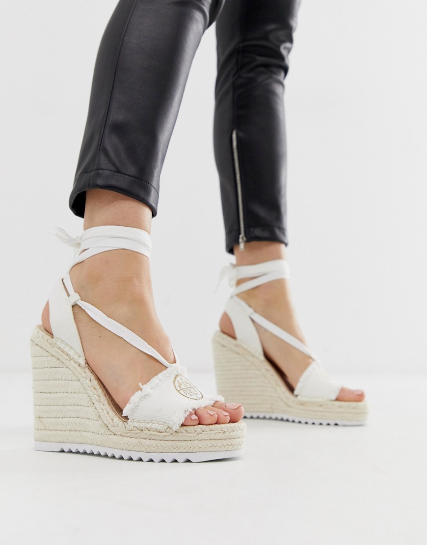 Juicy Couture tie ankle espadrille wedges