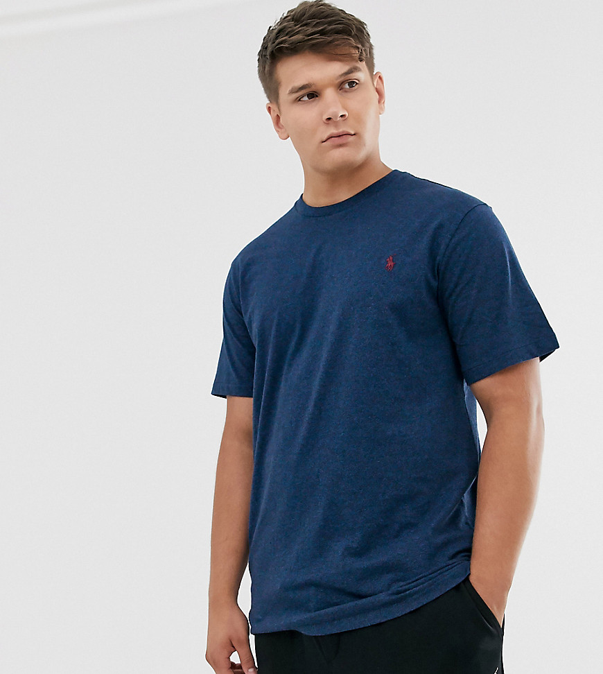 Ralph Lauren Big & Tall player logo custom fit t-shirt in monroe blue heather