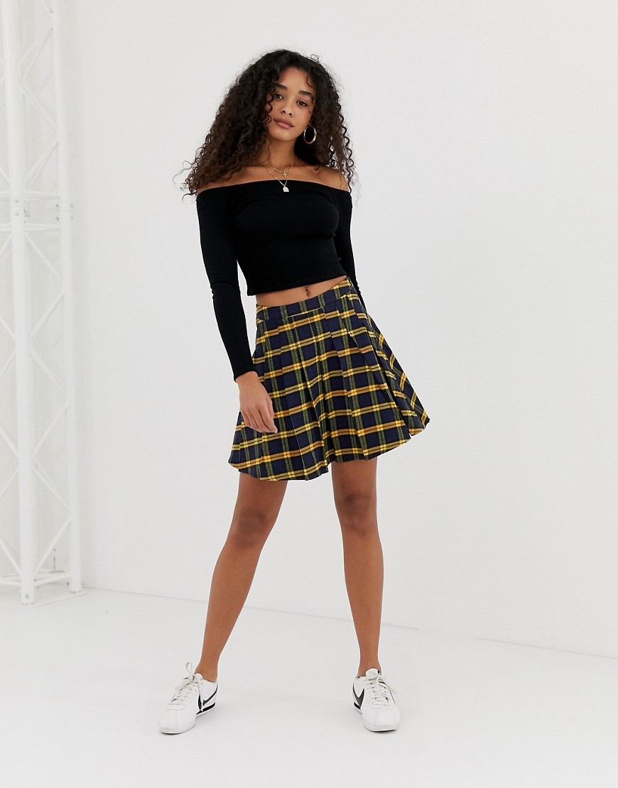Daisy Street mini skirt in pleated check