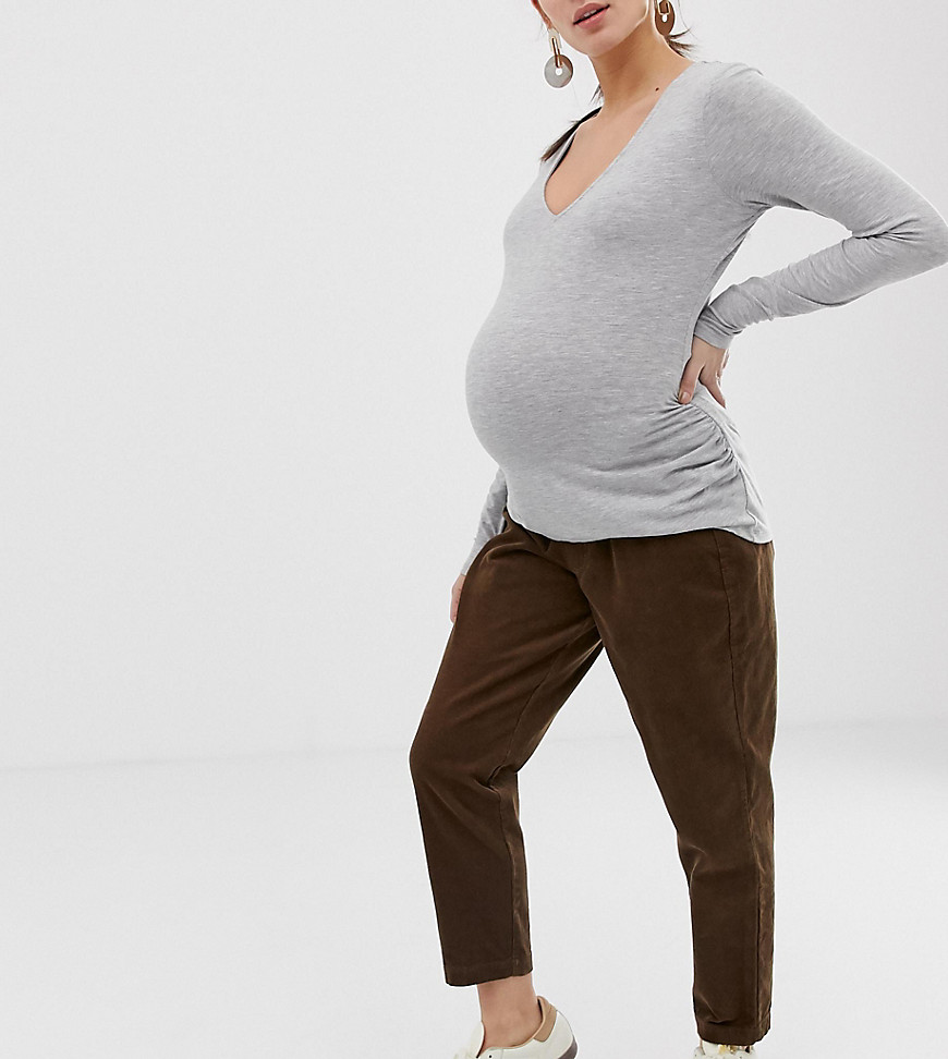 ASOS DESIGN Maternity under the bump waistband cord trousers