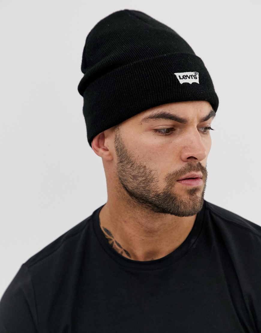 Levi's embroidered batwing logo beanie