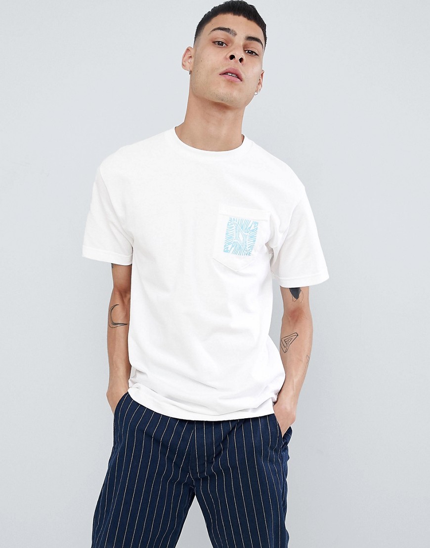 Primitive Skateboarding pocket T-Shirt with Warped back print in white