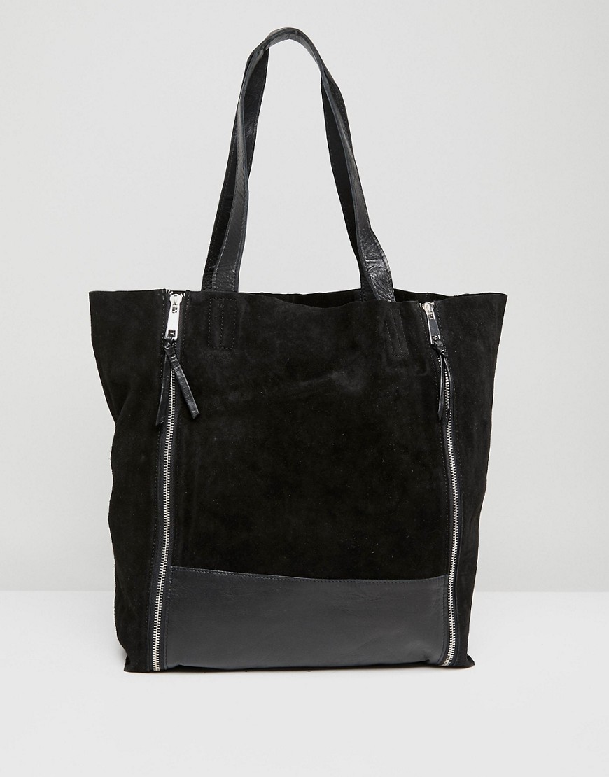 Urbancode Shopper with Double Zip Detail - Black