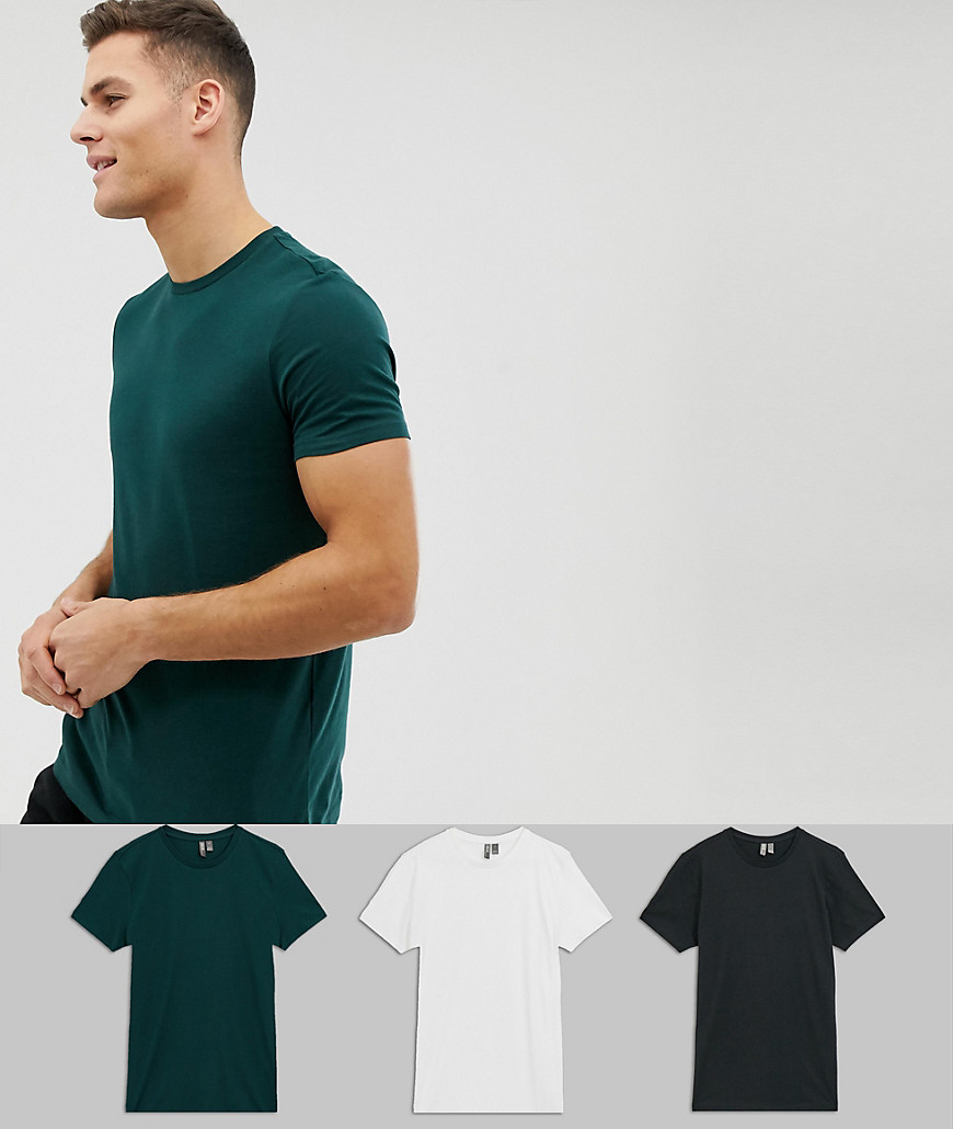 ASOS DESIGN 3 pack organic t-shirt with crew neck save