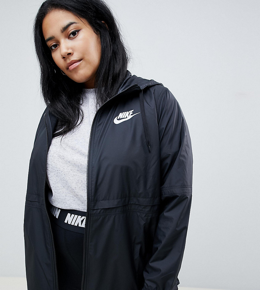 Nike Plus Black Small Logo Hooded Jacket - Black