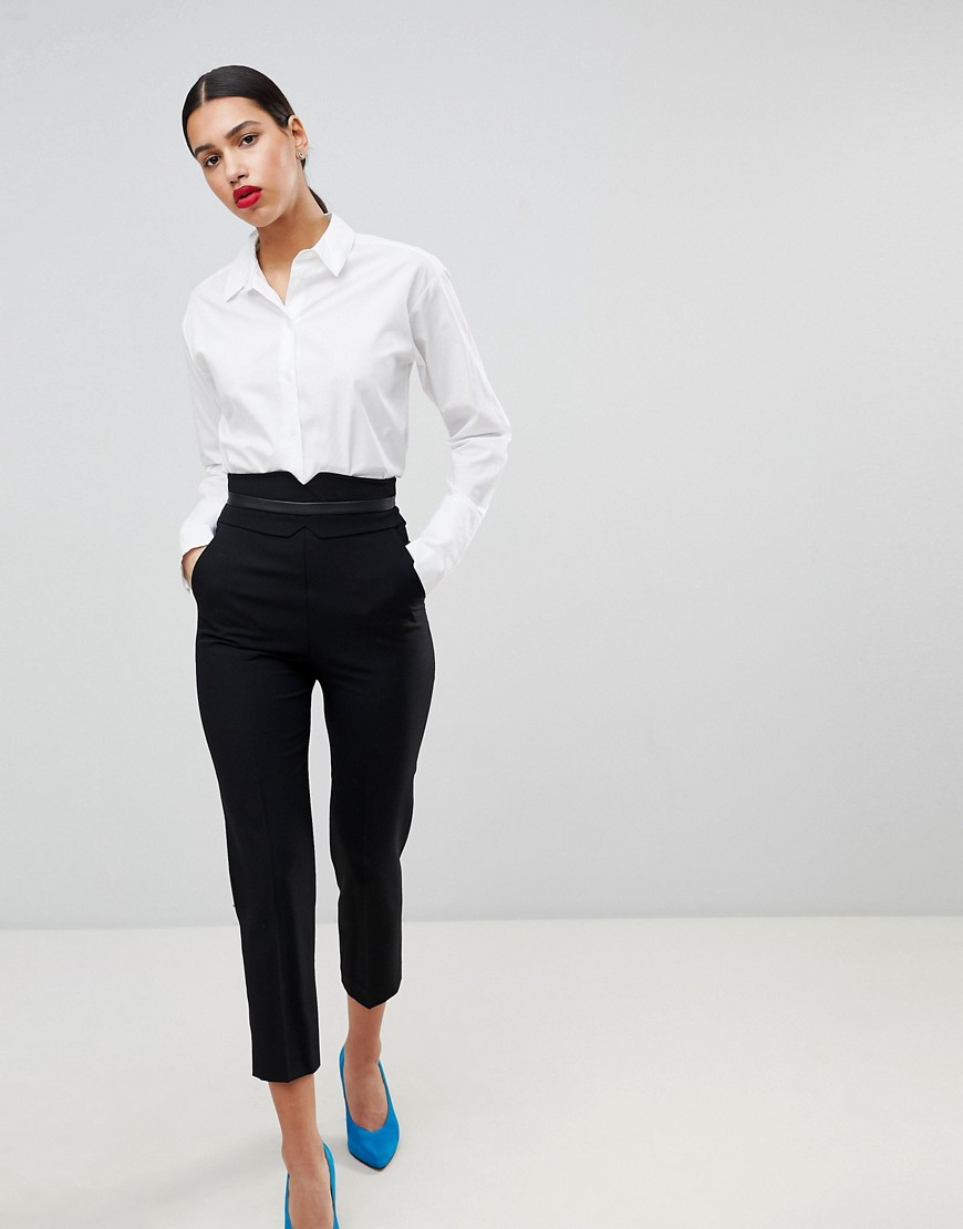 Karen Millen Tailored Slim Trousers - Black