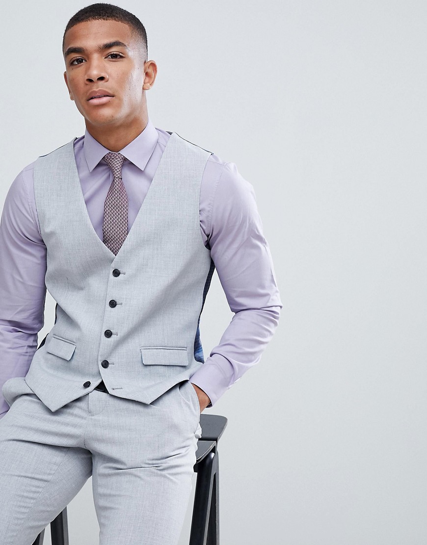 Burton Menswear suit waistcoat in light grey
