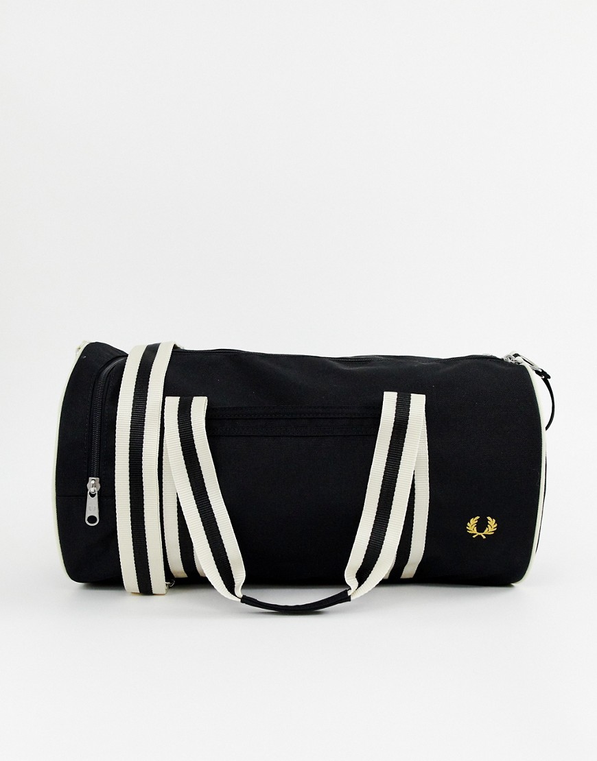 Fred Perry twin tipped barrel bag in black
