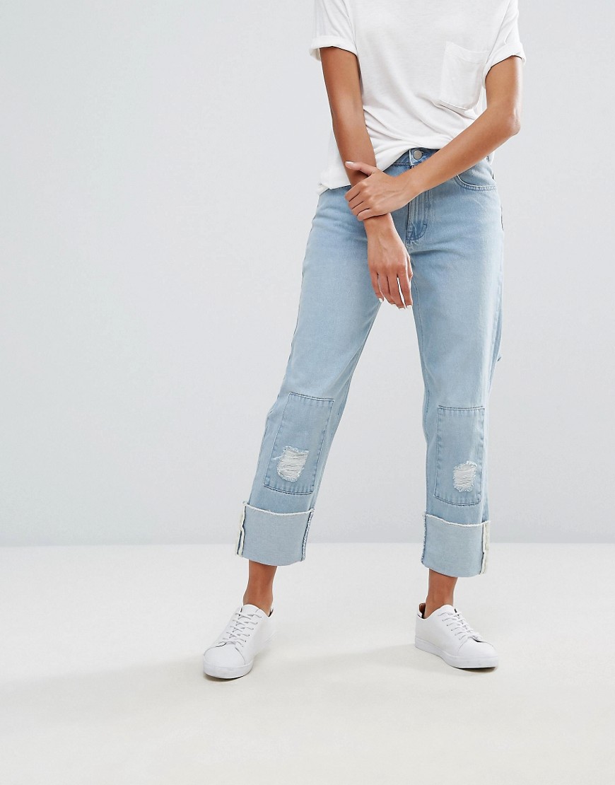 Waven Aki Boyfriend Jeans with Badges and Patches
