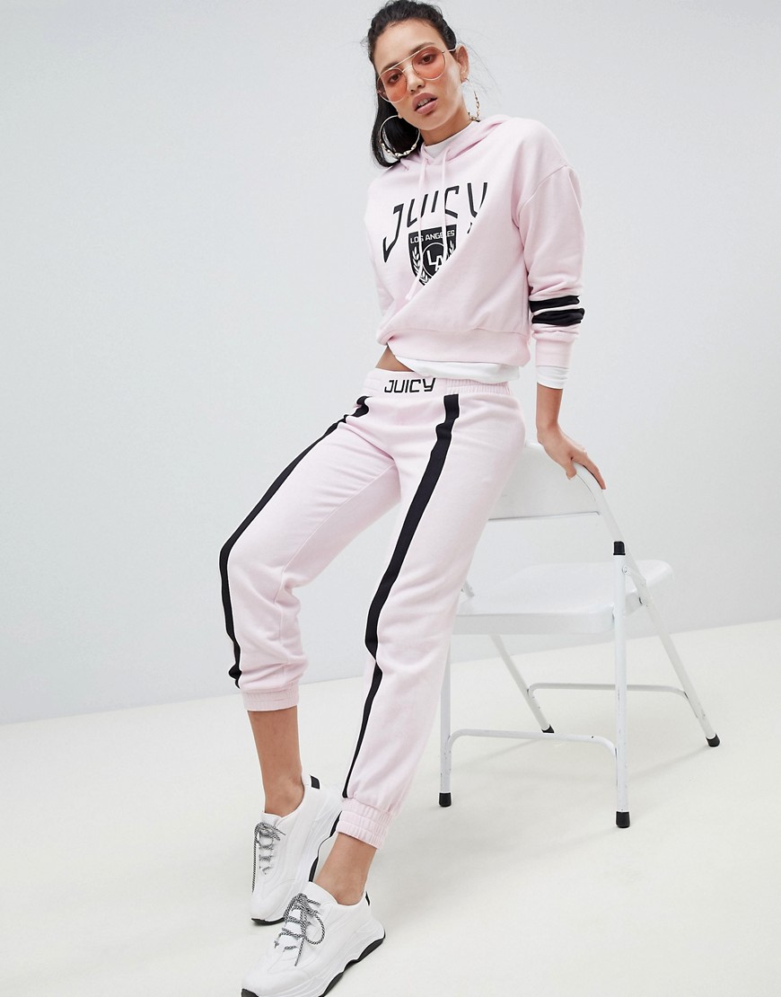 Juicy By Juicy Couture Joggers With Contrast Stipe And Logo Waistband - Hush pink