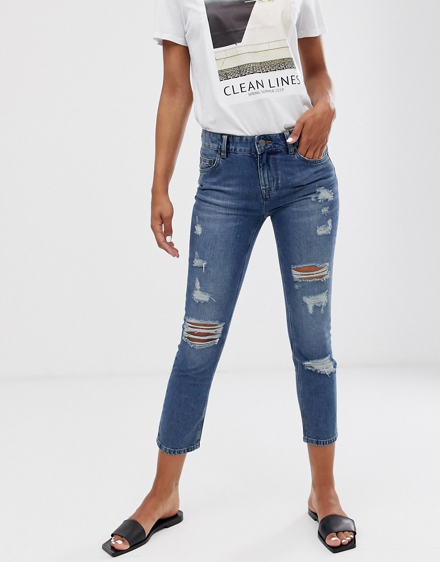 Waven Erika Destroyed Slim Boyfirend Jeans