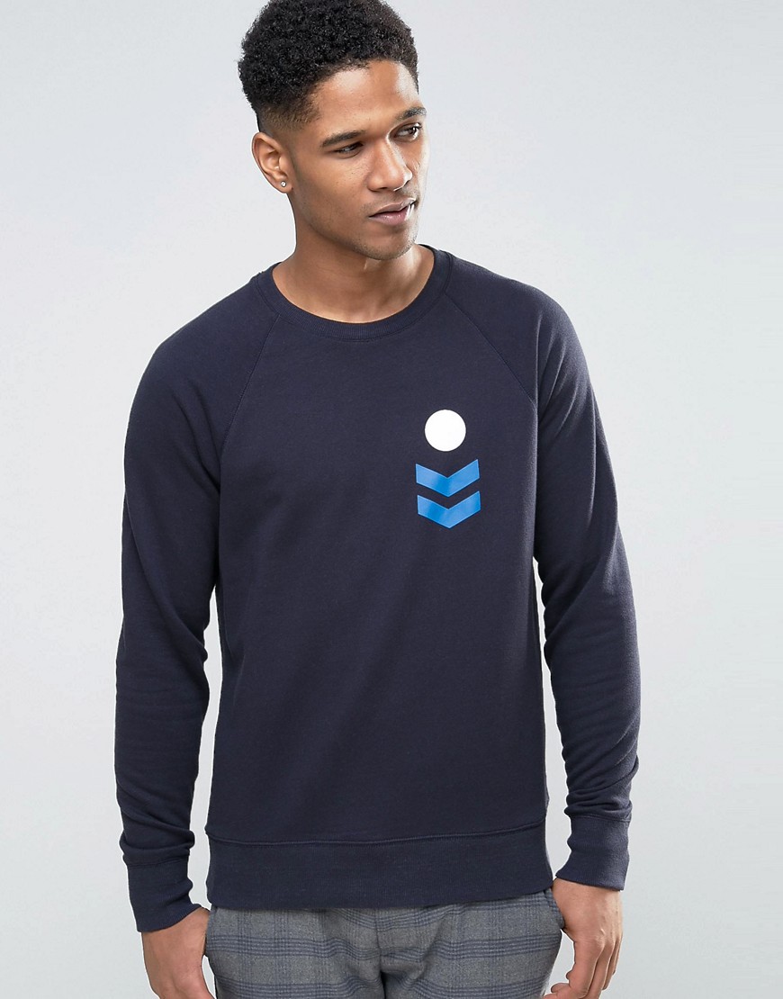 Sisley Sweatshirt With Badge Print - Navy