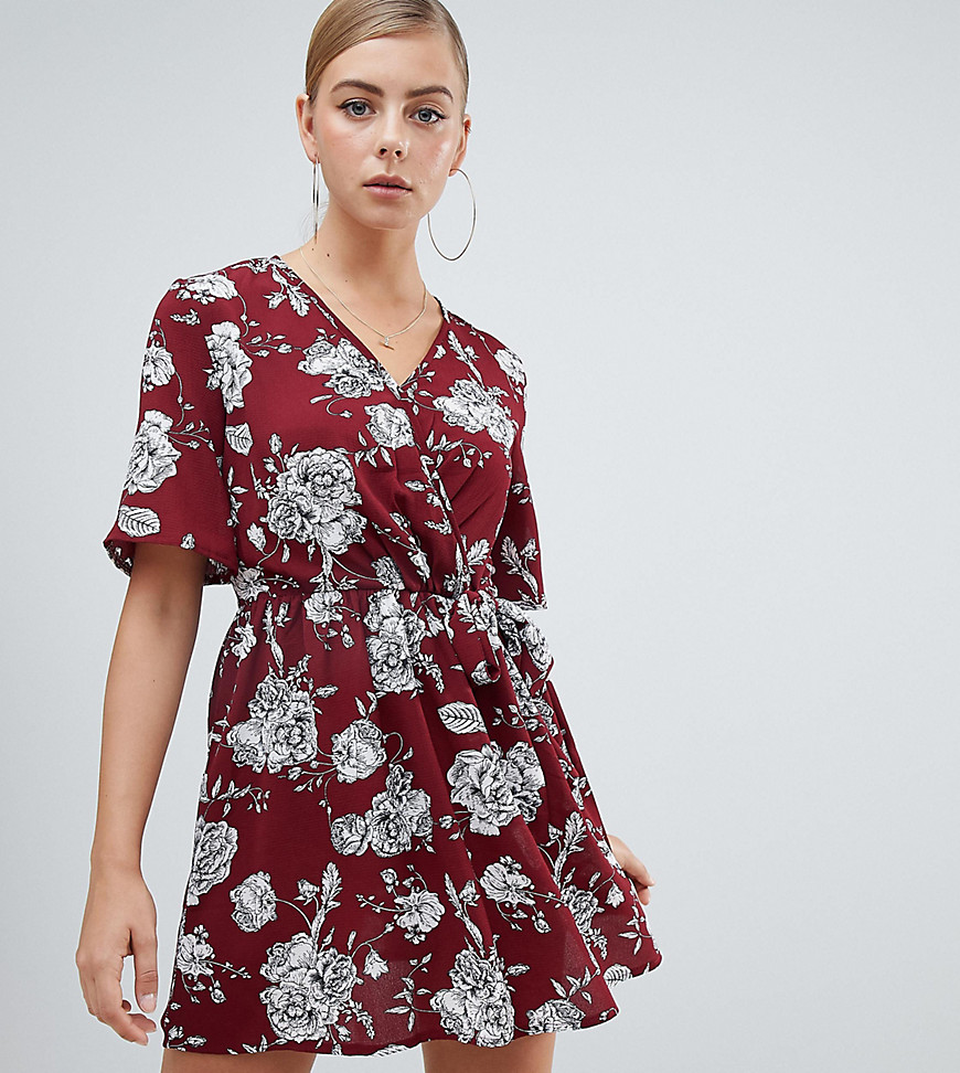 Missguided skater mini dress in red floral