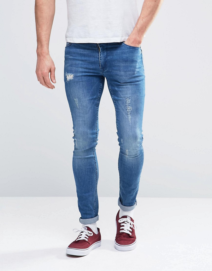 ASOS | ASOS Extreme Super Skinny Jeans With Abrasions at ASOS