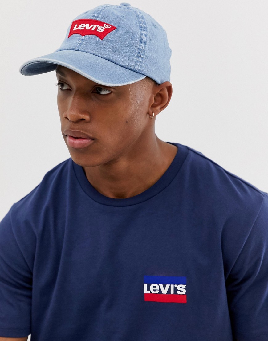 Levis Batwing denim baseball cap blue