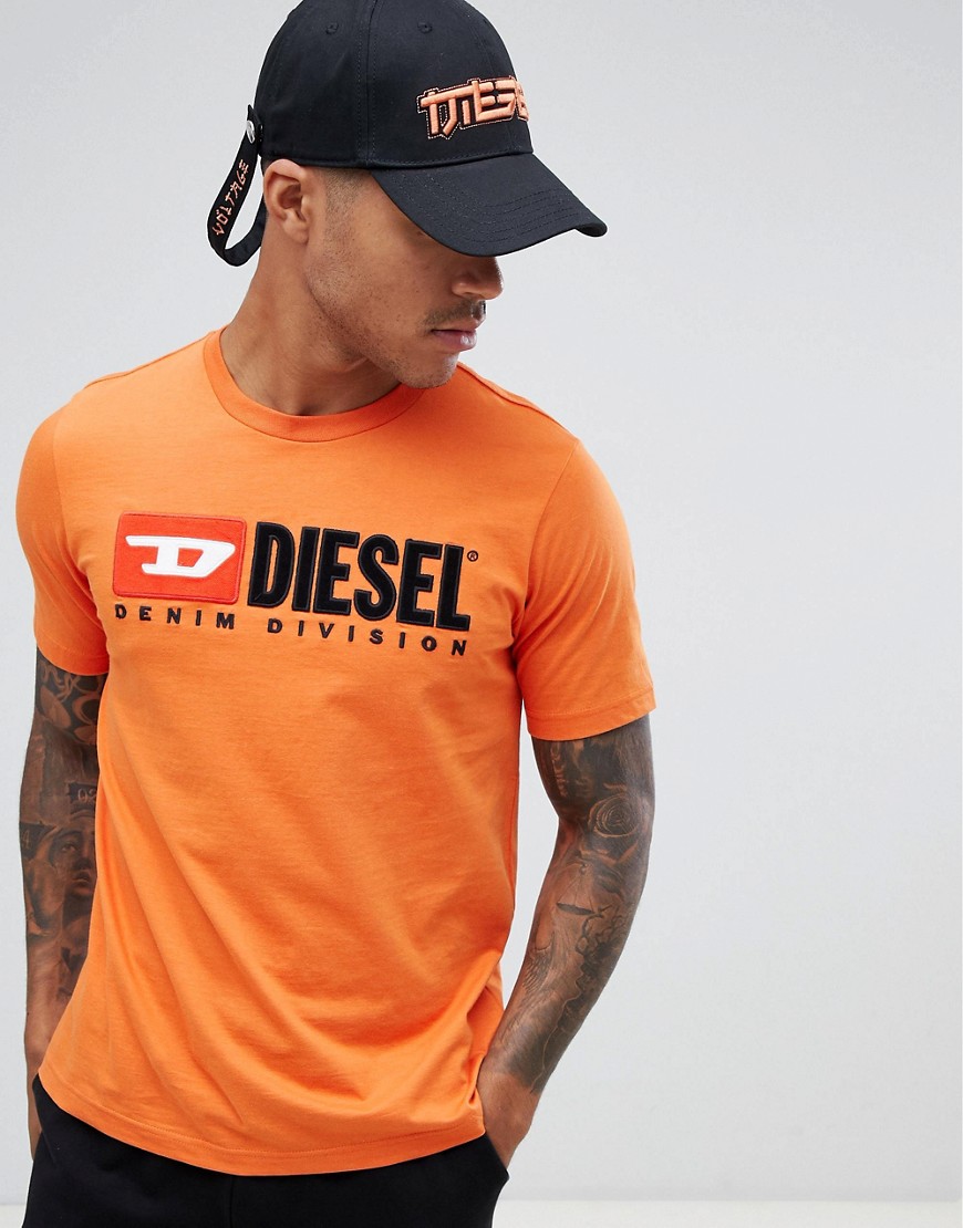 Diesel T-Just-Division industry logo t-shirt orange