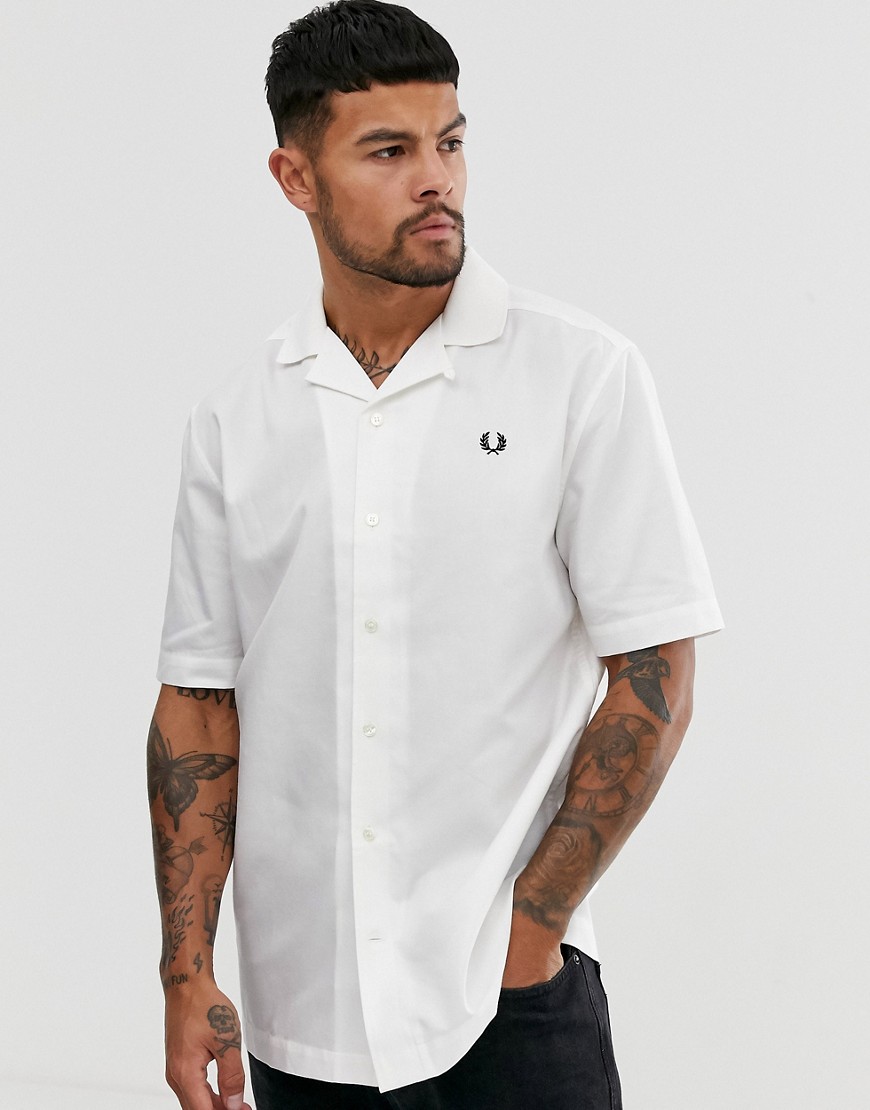 Fred Perry revere collar shirt in white