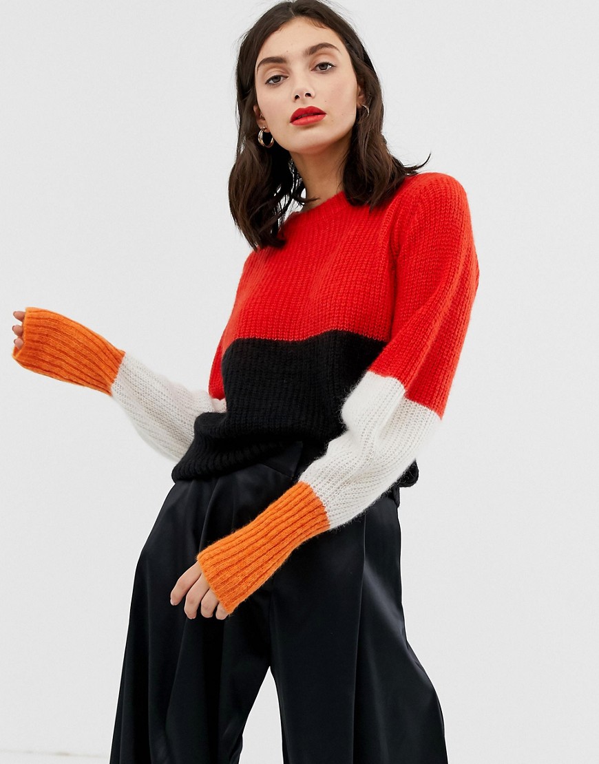 In Wear Vixen wool blend colourblock jumper