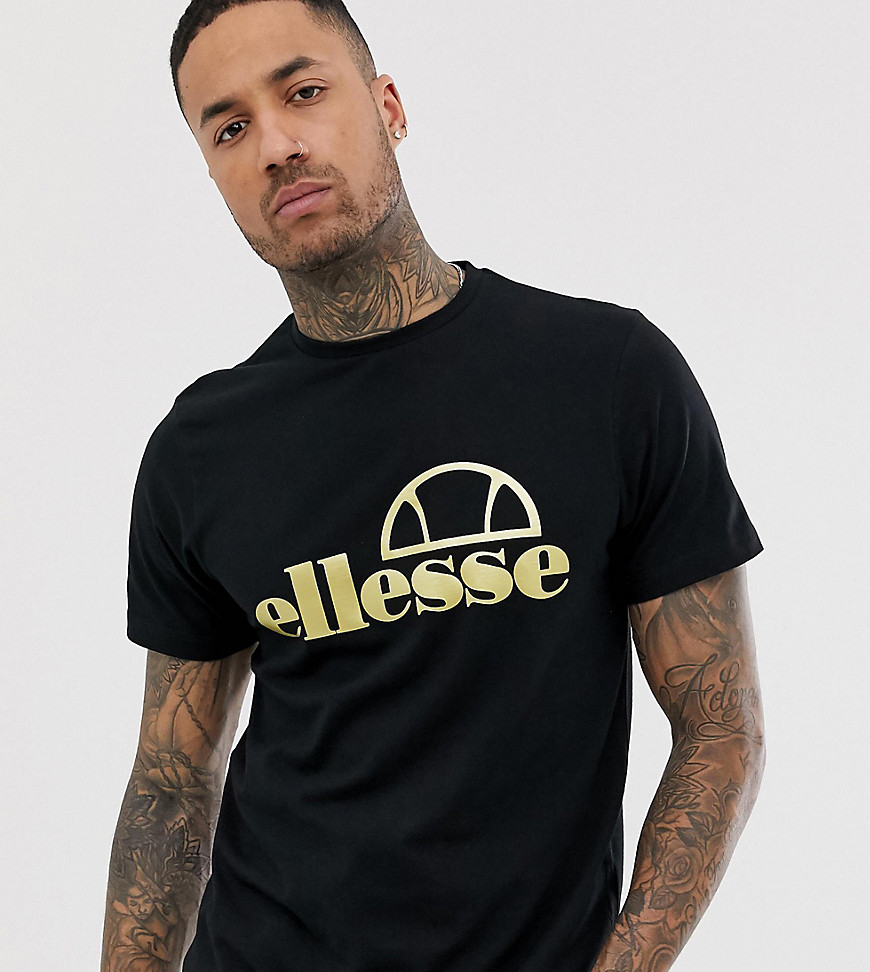 Ellesse Marco metallic logo t-shirt in black exclusive at ASOS
