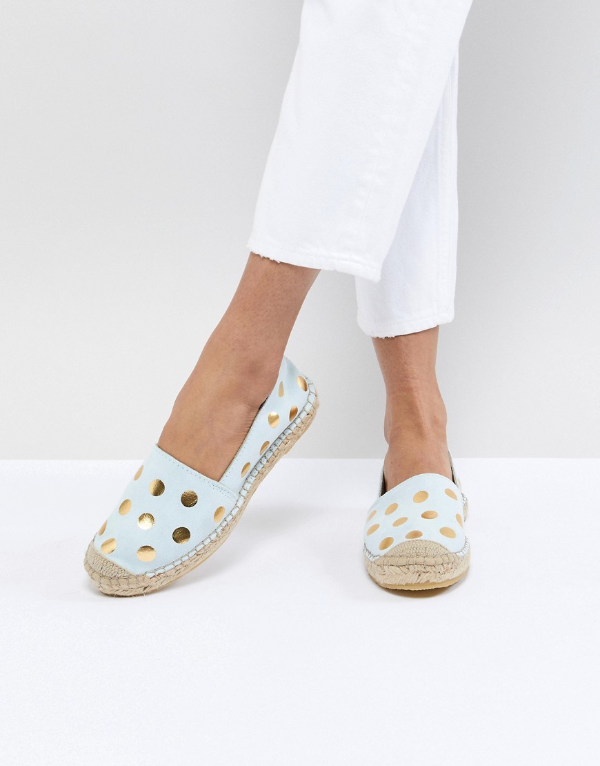 Selected Femme Suede Espadrille With Metallic Print