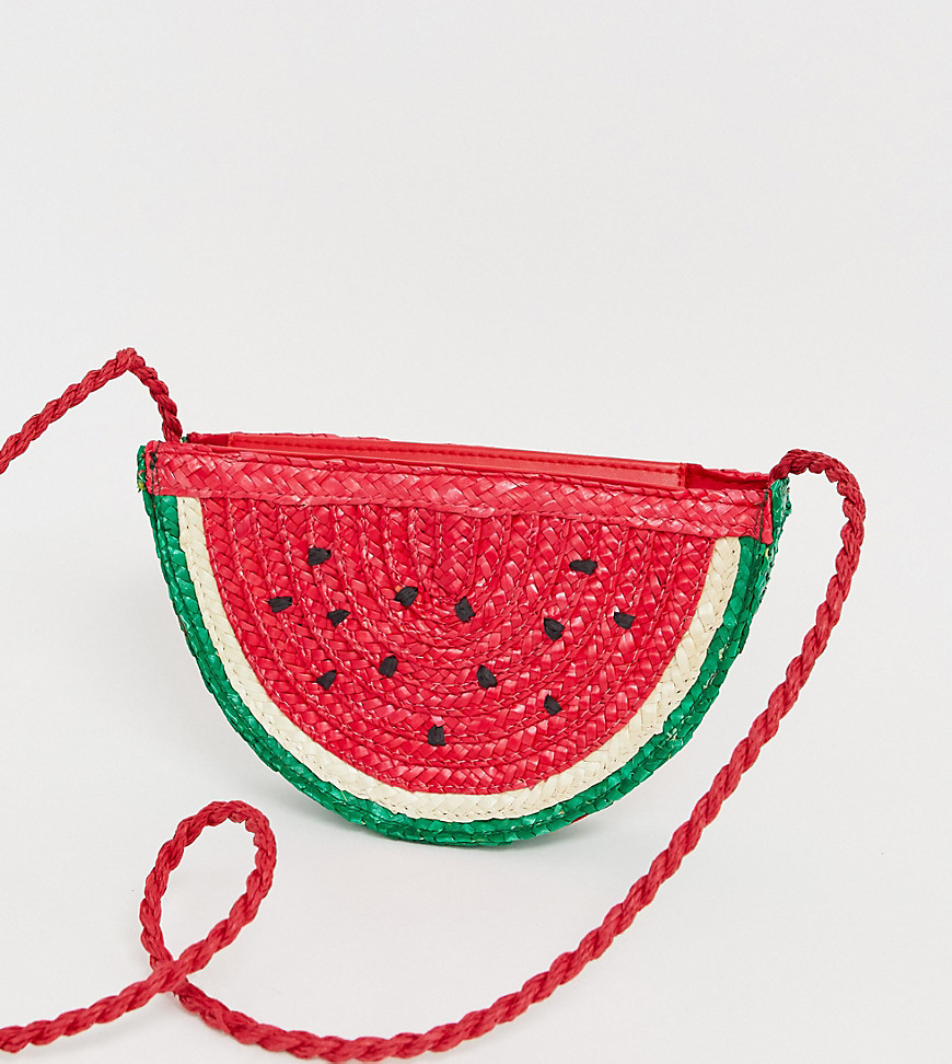 Pull&Bear watermelon straw bag in pink