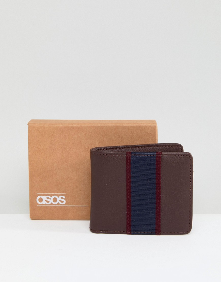 Коричневый бумажник с темно-синей вставкой ASOS - Коричневый 