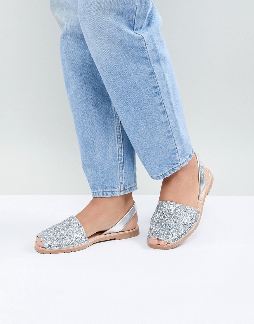 Solillas Silver Glitter Menorcan Sandals