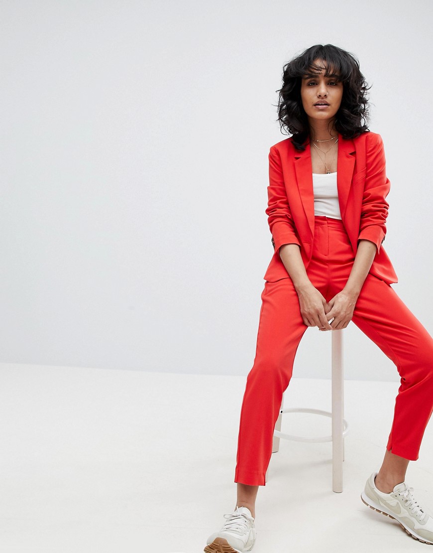 b.Young Slim Leg Trousers - Tomato red