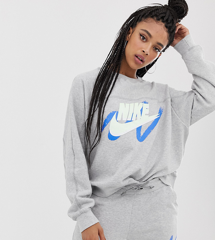 Nike Archive Exclusive To Asos Grey Scribble Logo Sweatshirt