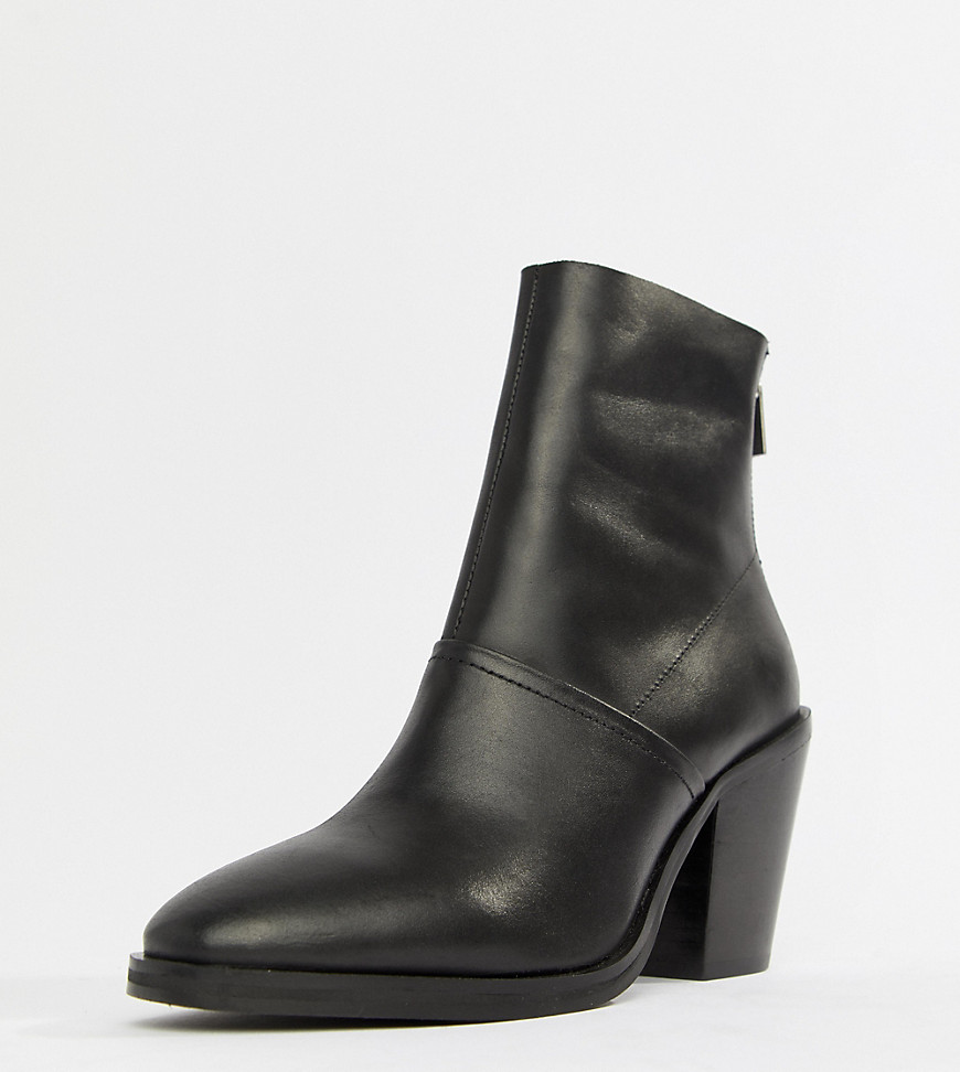 Asos Design Elexis Leather Ankle Sock Boots-black