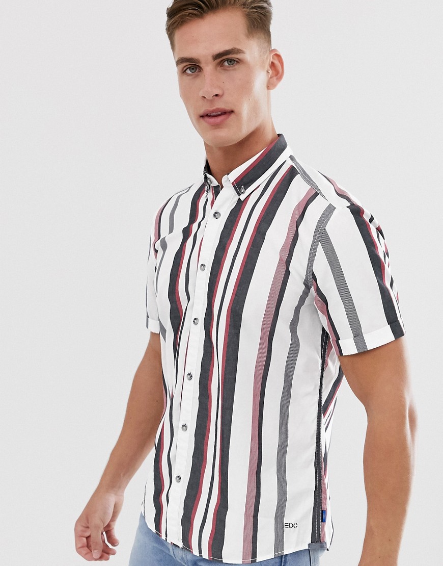Esprit slim fit shirt short sleeve shirt with multi stripe