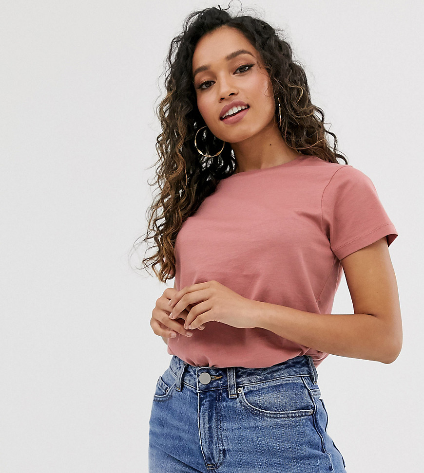 ASOS DESIGN Petite ultimate organic cotton t-shirt with crew neck in dusty pink