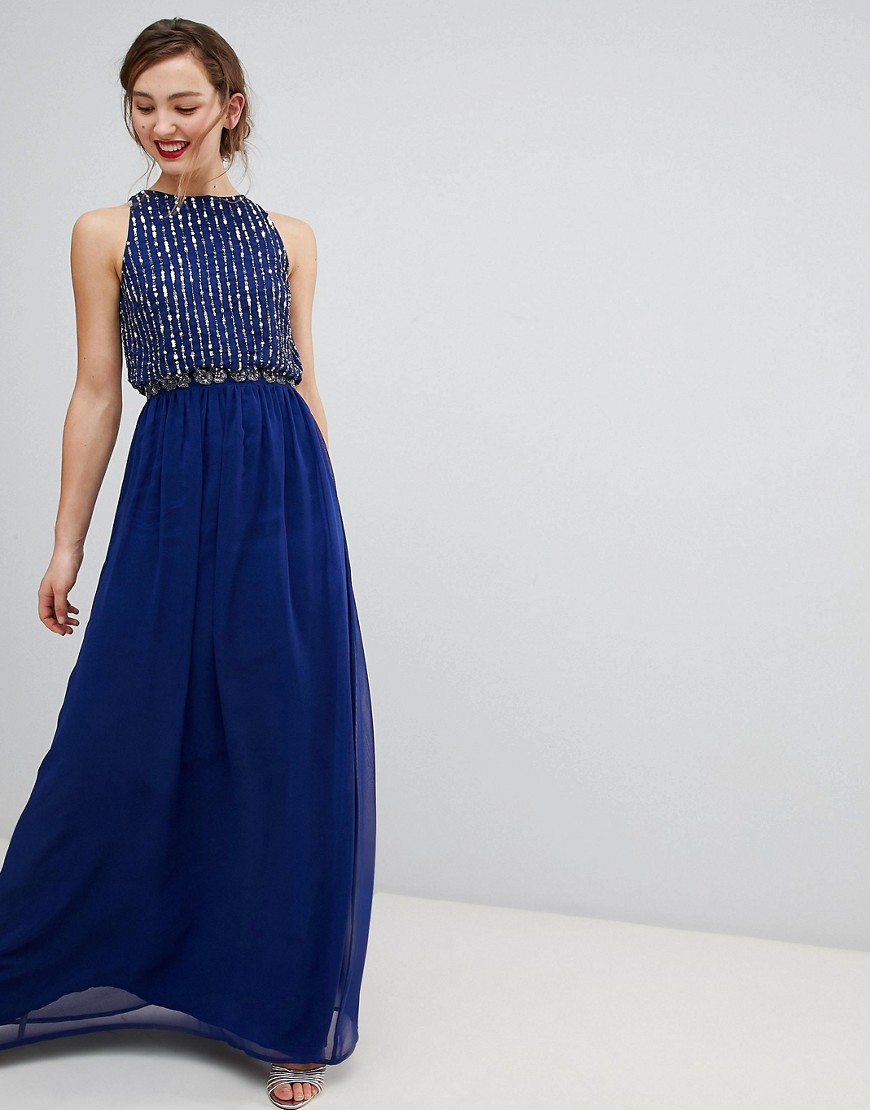 Frock & Frill Maxi Dress With Heavily Embellished Body