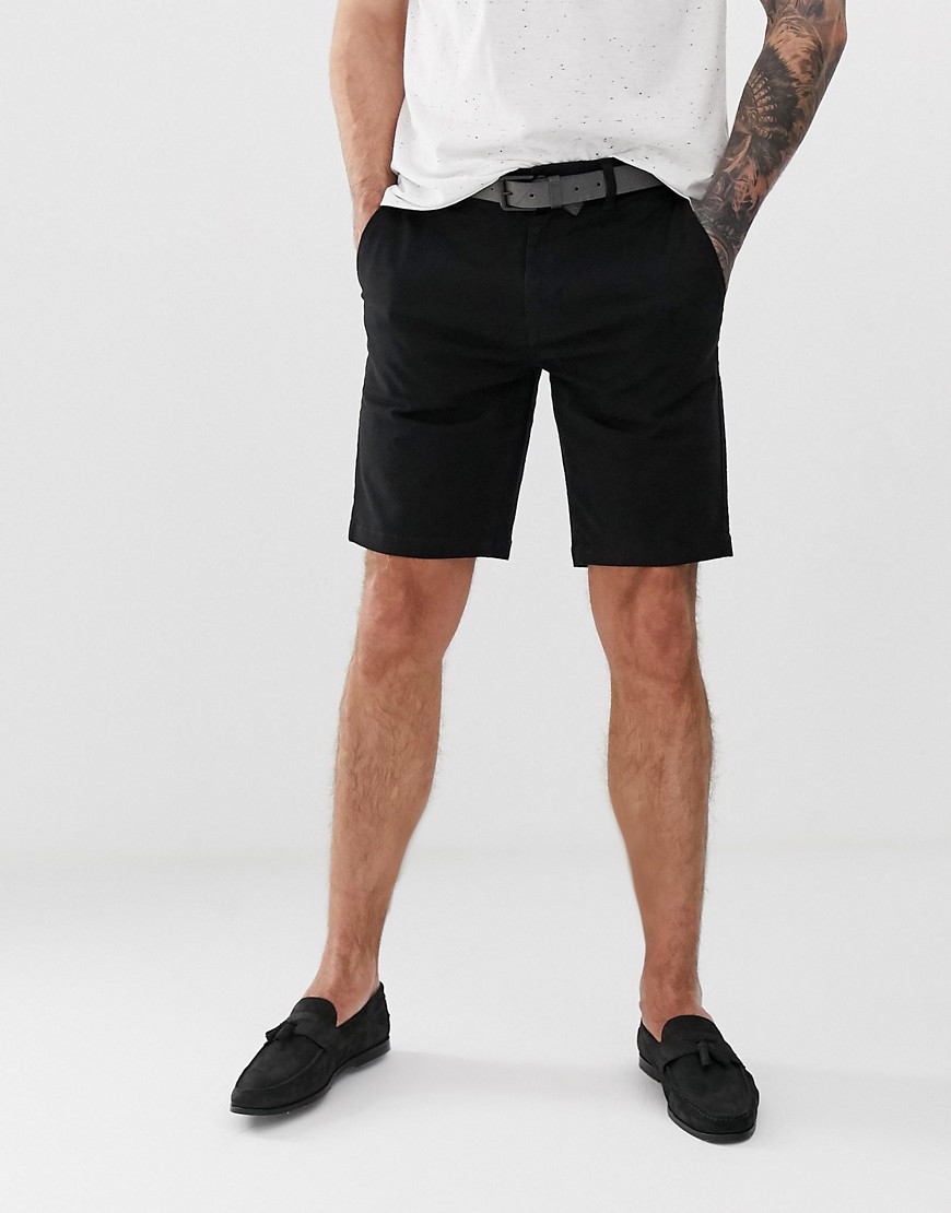 Burton Menswear chino shorts in black