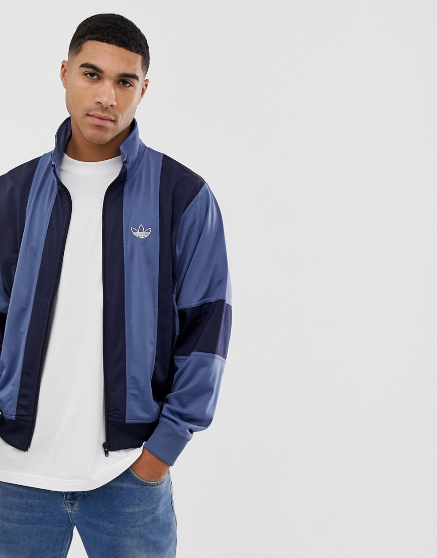 adidas Originals track jacket with stripes in navy