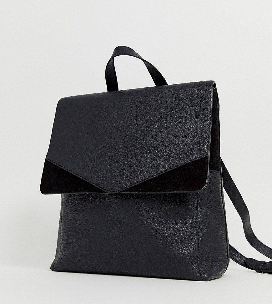 Accessorize black suede and leather backpack