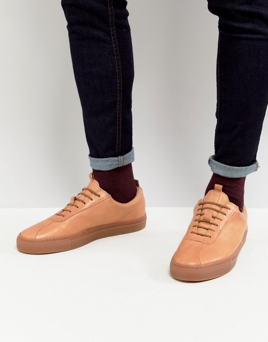 Grenson Leather Trainers With Gum Sole - Pink