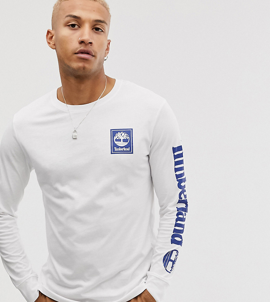 Timberland exclusive long sleeve arm logo t-shirt in white