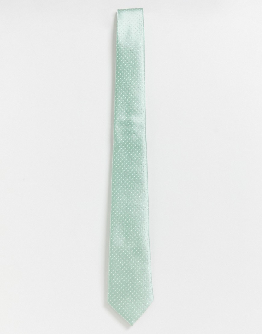 Only & Sons wedding satin tie in mint
