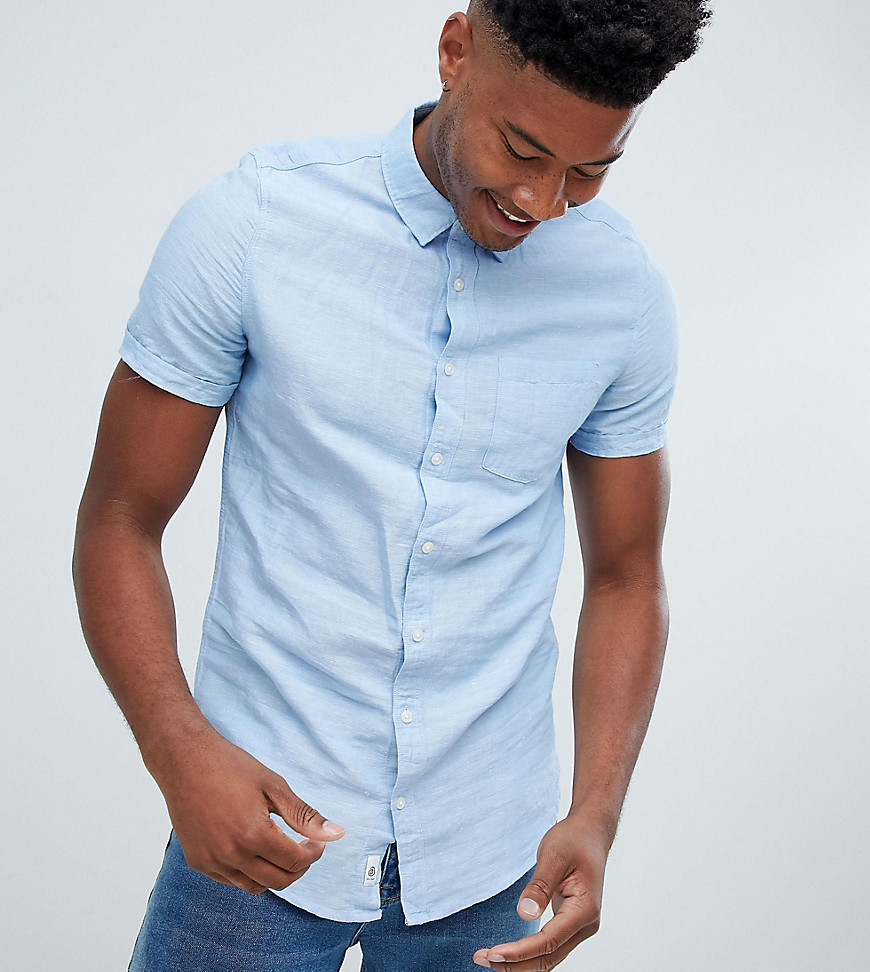 Burton Menswear Big & Tall Linen Shirt In Blue