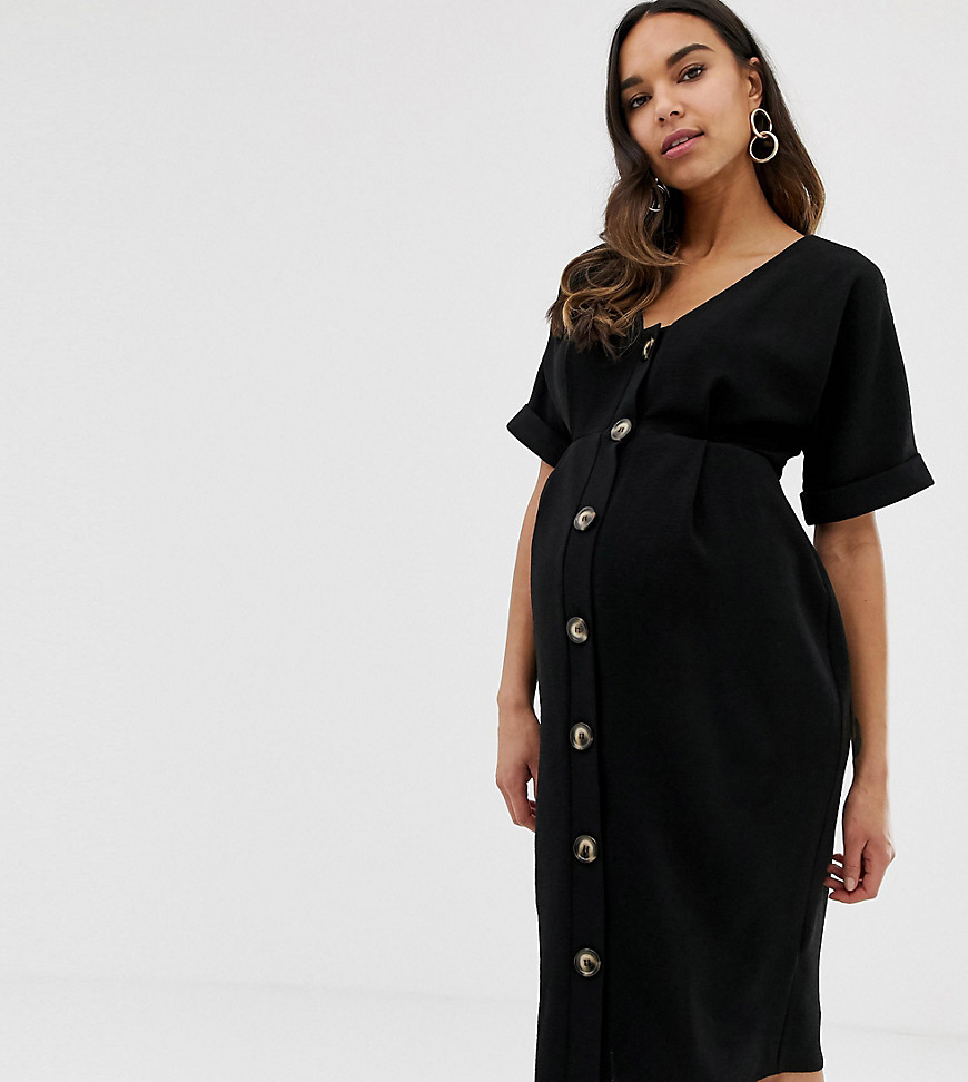 ASOS DESIGN Maternity button through midi wiggle dress