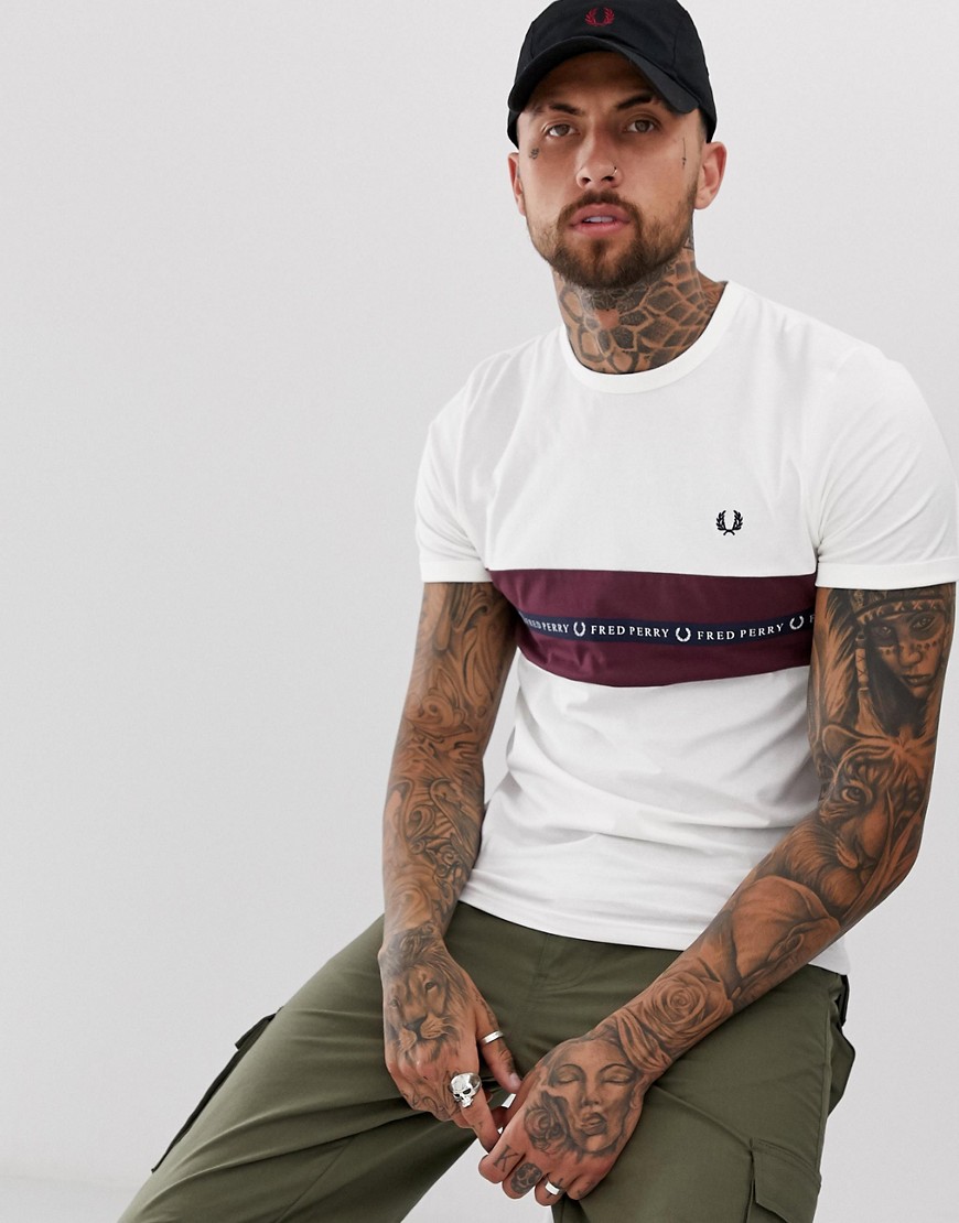 Fred Perry taped logo t-shirt in white