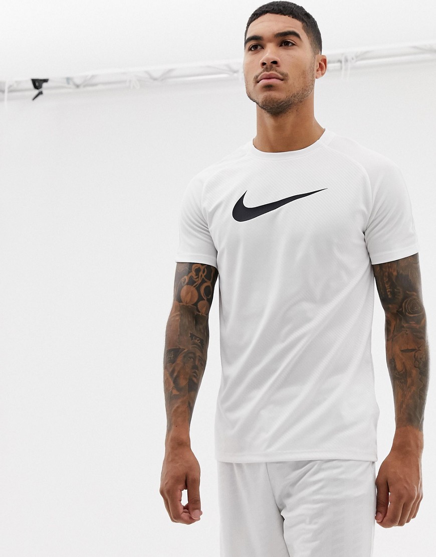Nike Football Dry Academy T-Shirt In White with swoosh print AJ4227-100