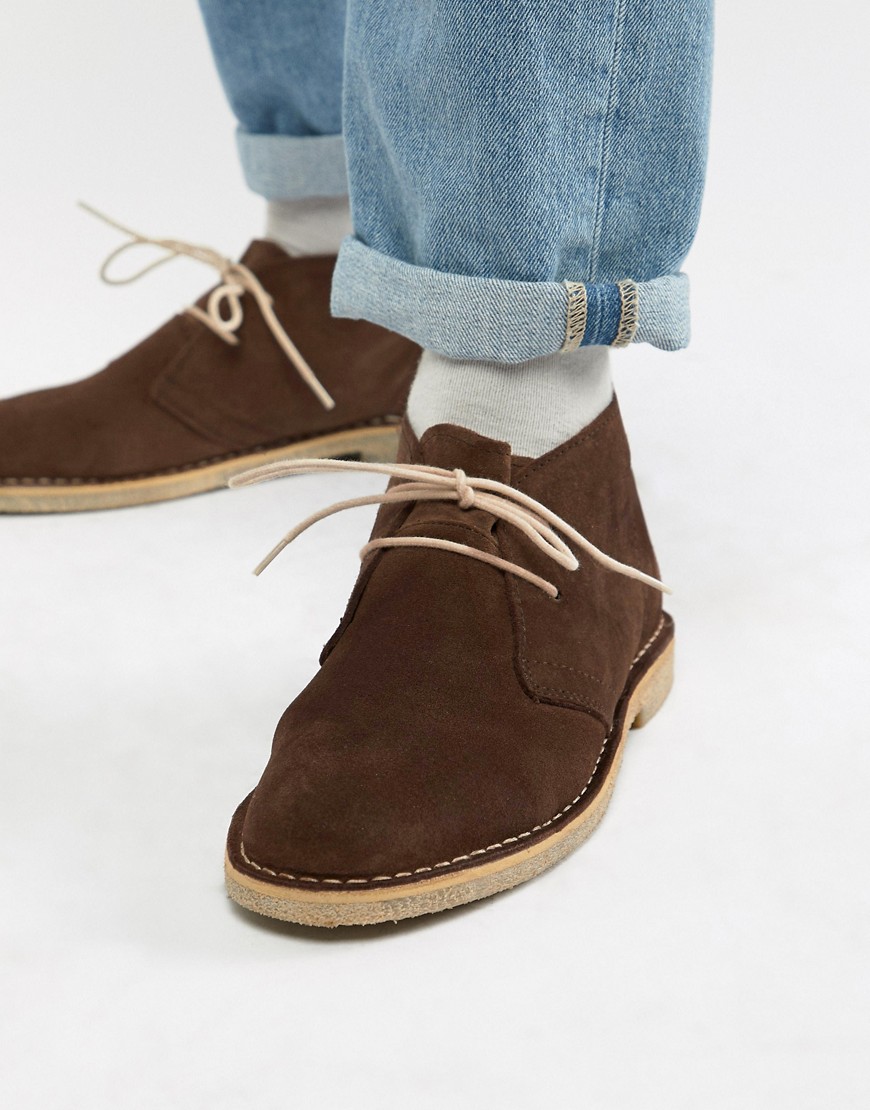Asos Design Desert Boots In Brown Suede