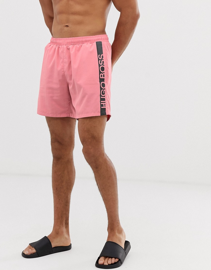 BOSS Dolphin logo swim shorts in pale pink