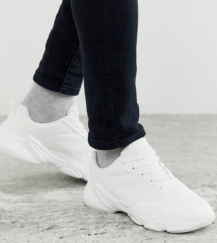 ASOS DESIGN Wide Fit trainers in white mesh